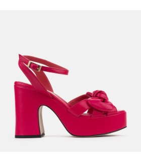 SANDALIA PLATAFORMA LAZO PIEL PURPURA - GLADYS