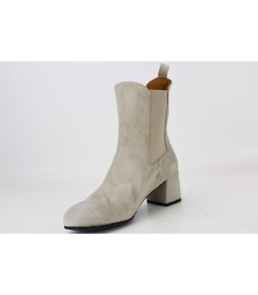 BOTINES CON ELASTICO DE ANTE BLANCO - ISELLE