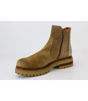 BOTINES ANTE MARRÓN CON ACOLCHADO TRASERO - IDALIA