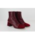 BOTINES EN PIEL CON PUNTERA EN COLOR BURDEOS - IRINA