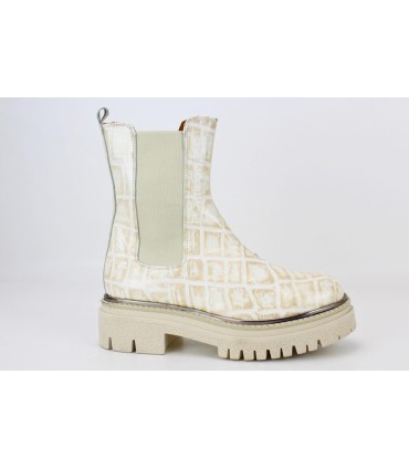 BOTIN EN PIEL COLOR BLANCO CON ELASTICO - HEAVEN