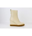 BOTIN EN PIEL BLANCO CON TACON CUÑA - HERLY