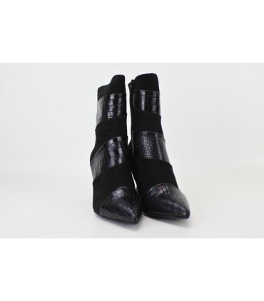 BOTIN DE PIEL Y ANTE NEGRO - HILDA