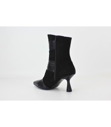 BOTIN DE PIEL Y ANTE NEGRO - HILDA
