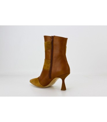 BOTIN DE PIEL Y ANTE MARRÓN - HERMINIA