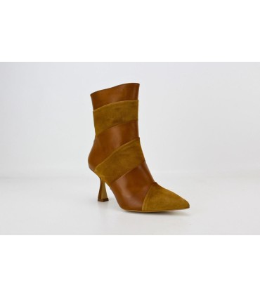 BOTIN DE PIEL Y ANTE MARRÓN - HERMINIA