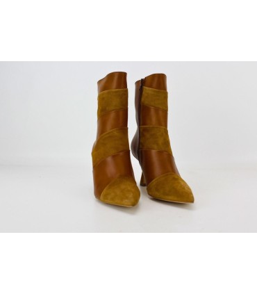 BOTIN DE PIEL Y ANTE MARRÓN - HERMINIA