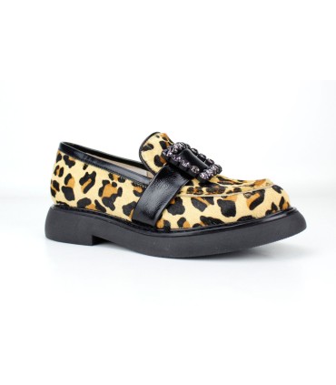 MOCASINES ANIMAL PRINT CON JOYA- JAGUAR