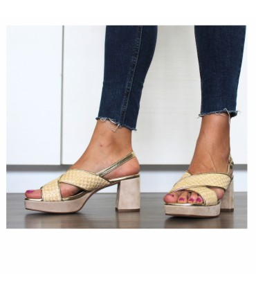 SANDALIAS PLATAFORMA EN TEJIDO  - MARGOT