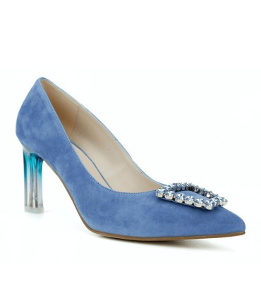 SALON ANTE AZUL TEJANO CON JOYA - LARIS
