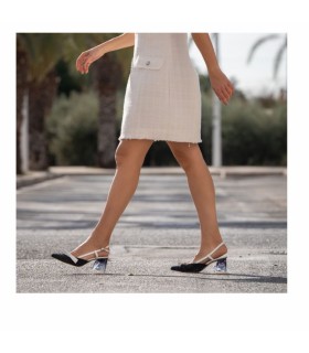 SANDALIA EN TEJIDO CHANEL CON LACITO - LADA