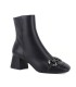 BOTÍN DE PIEL NEGRO CON ADORNO | TACÓN 6 CM |  OLEA