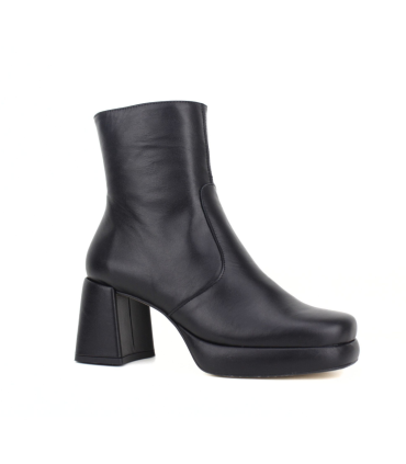 BOTÍN PIEL NEGRO CON PLATAFORMA | TACÓN 6,5 CM |  OLUCHI