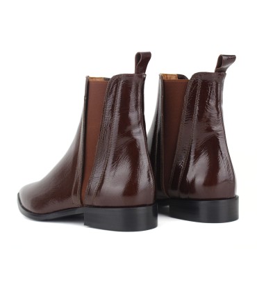 BOTÍN PIEL MARRÓN CON ELÁSTICOS | ONDA