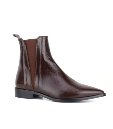 BOTÍN PIEL MARRÓN CON ELÁSTICOS | ONDA