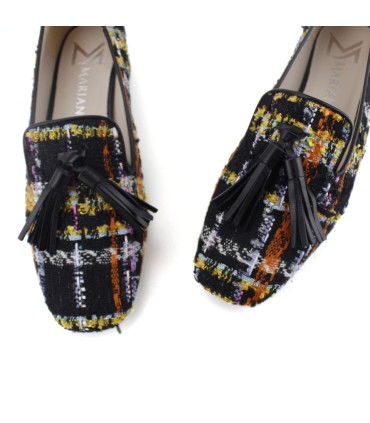 MOCASINES TEJIDO MULTICOLOR CON ADORNO | OMAIRA