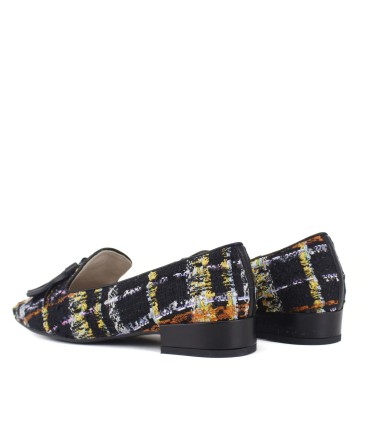 MOCASINES TEJIDO MULTICOLOR CON ADORNO | OMAIRA