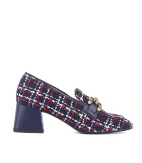 SALON TEJIDO AZUL MARINO | TACÓN 6.5 CM | PALOMA