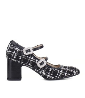 SALON TEJIDO NEGRO Y BLANCO | TACÓN 6.5 CM | PANDORA