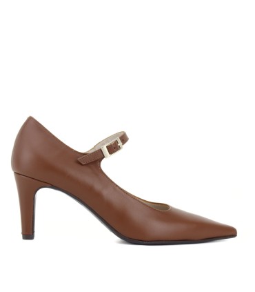 SALON VITELO MARRÓN CUERO | TACÓN 7.5 CM | PARIS