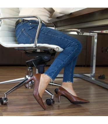 SALON DE PIEL MARRON CUERO | TACÓN 7 CM | PAOLA