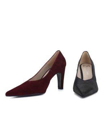 SALONES DE PIEL NEGROS | TACÓN 7  CM | PAOLINA