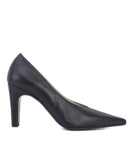 SALONES DE PIEL NEGROS | TACÓN 7  CM | PAOLINA