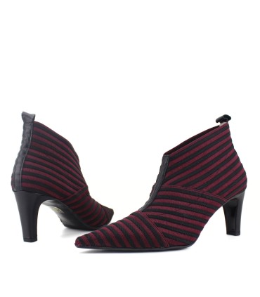 BOTINES ELASTICOS RAYAS BURDEOS  | TACÓN 6 CM | PERSIA