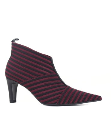 BOTINES ELASTICOS RAYAS BURDEOS  | TACÓN 6 CM | PERSIA