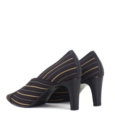 SALONES ELASTICOS GOMA NEGRO | TACÓN 6 CM | PERSEO