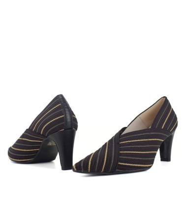 SALONES ELASTICOS GOMA NEGRO | TACÓN 6 CM | PERSEO