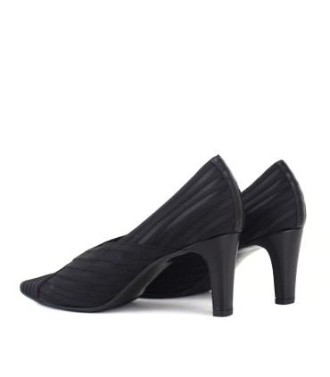 SALONES ELASTICOS RAYAS NEGRO | TACÓN 6 CM| PERSEO